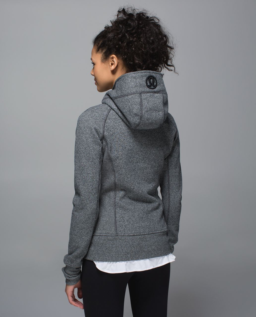 Lululemon Scuba Hoodie II Heathered Dark Grey / Black size 12