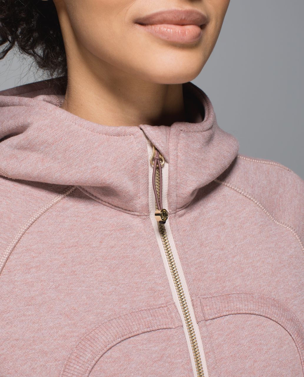 LULULEMON Scuba Hoodie II Heathered Bark Berry Rose Gold Hardware RARE Size  8