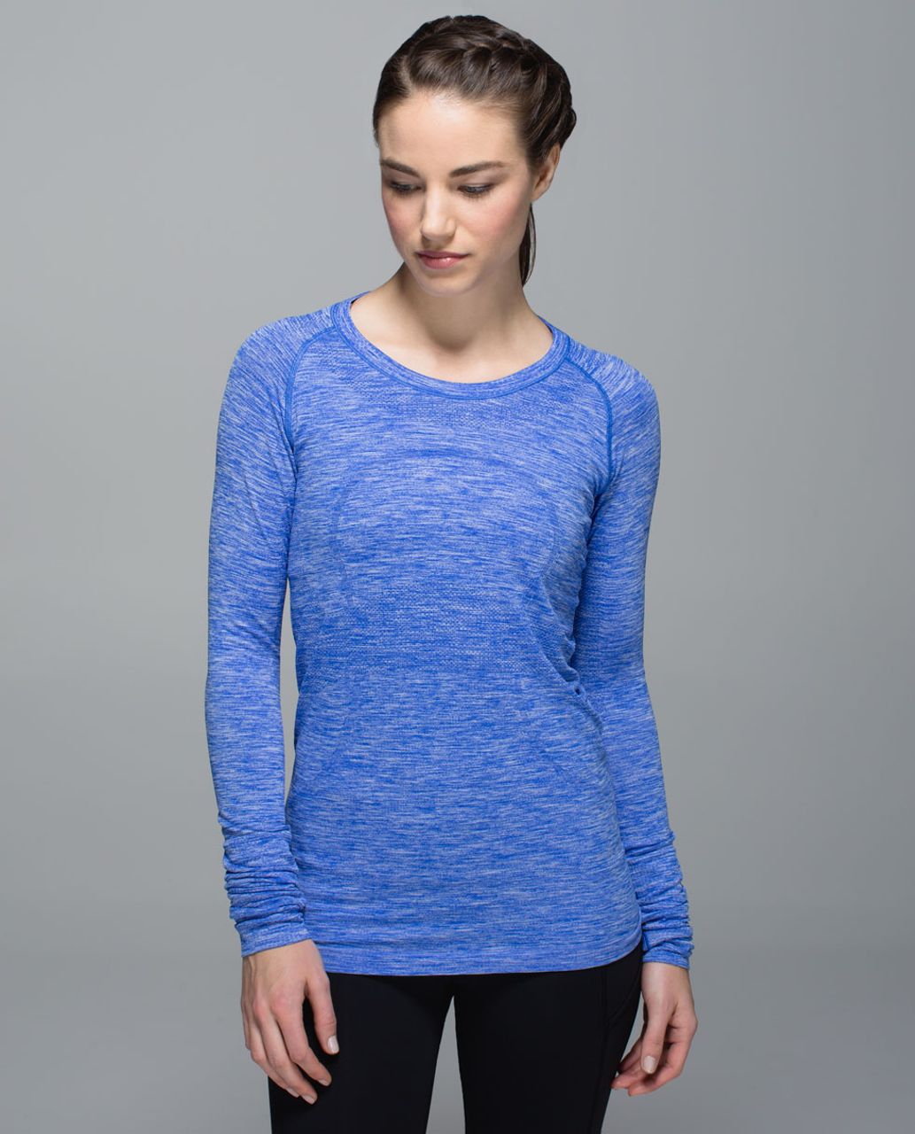 Lululemon Run: Swiftly Tech Long Sleeve Crew - Tonka Stripe Heathered Rust  Berry Rust Berry - lulu fanatics