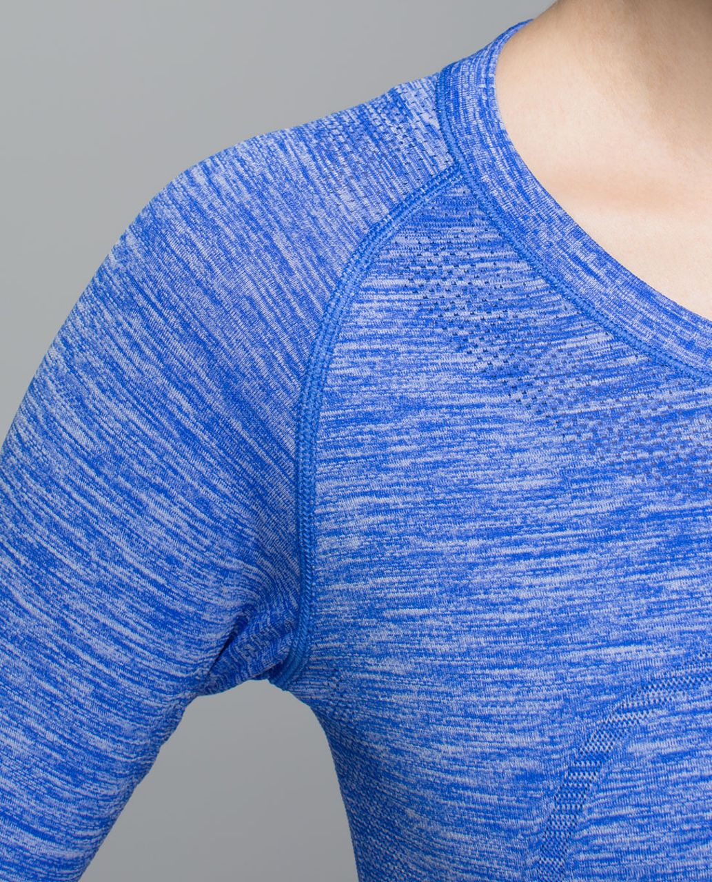 Lululemon Run:  Swiftly Tech Long Sleeve Crew - Space Dye Heathered Harbour Blue