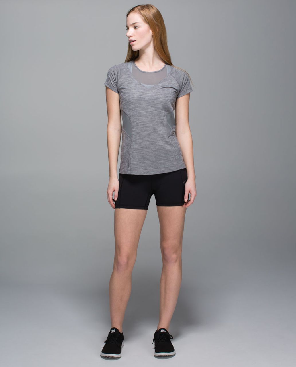 Lululemon Mesh With Me Short Sleeve - Heathered Slate / Slate