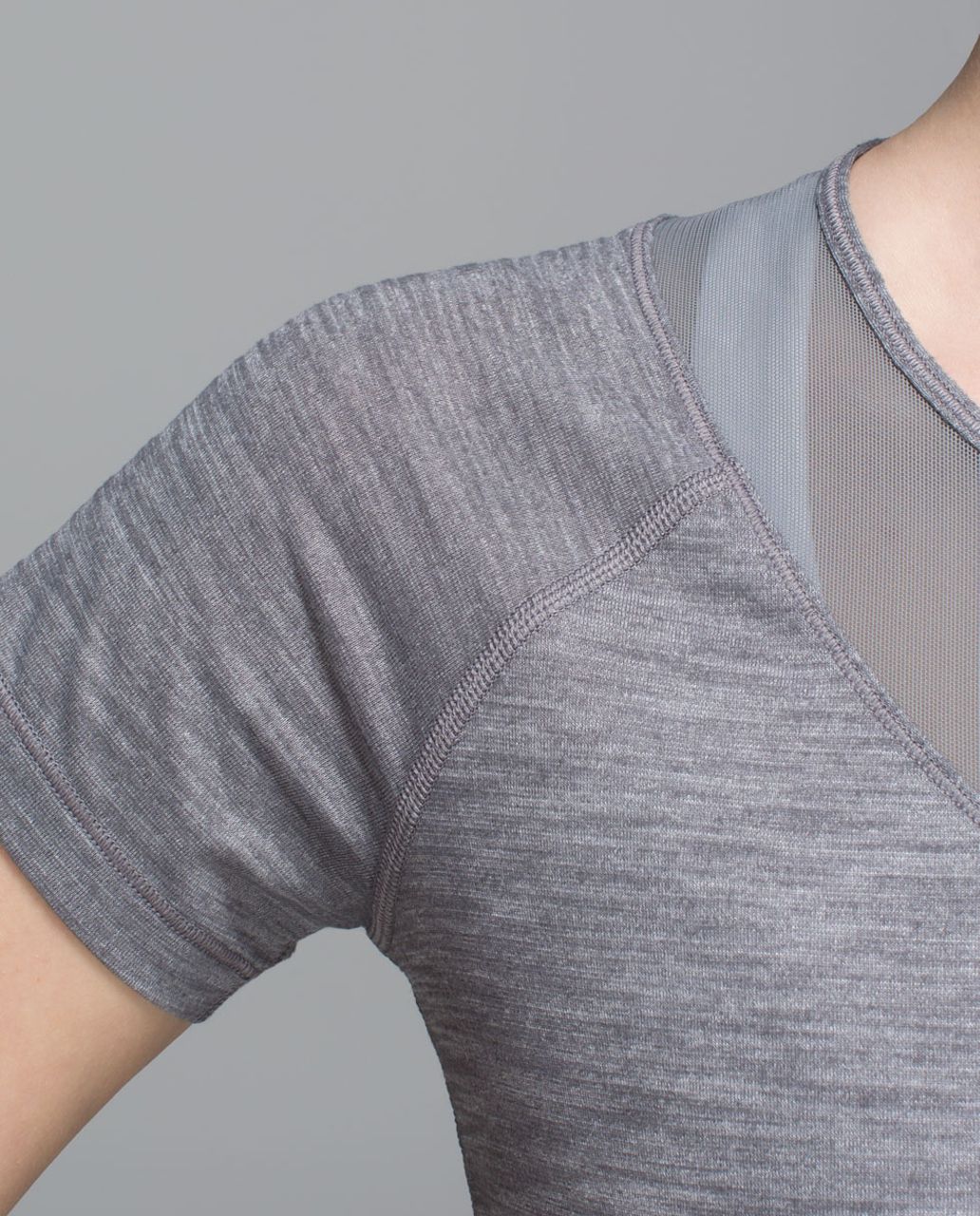 Lululemon Mesh With Me Short Sleeve - Heathered Slate / Slate