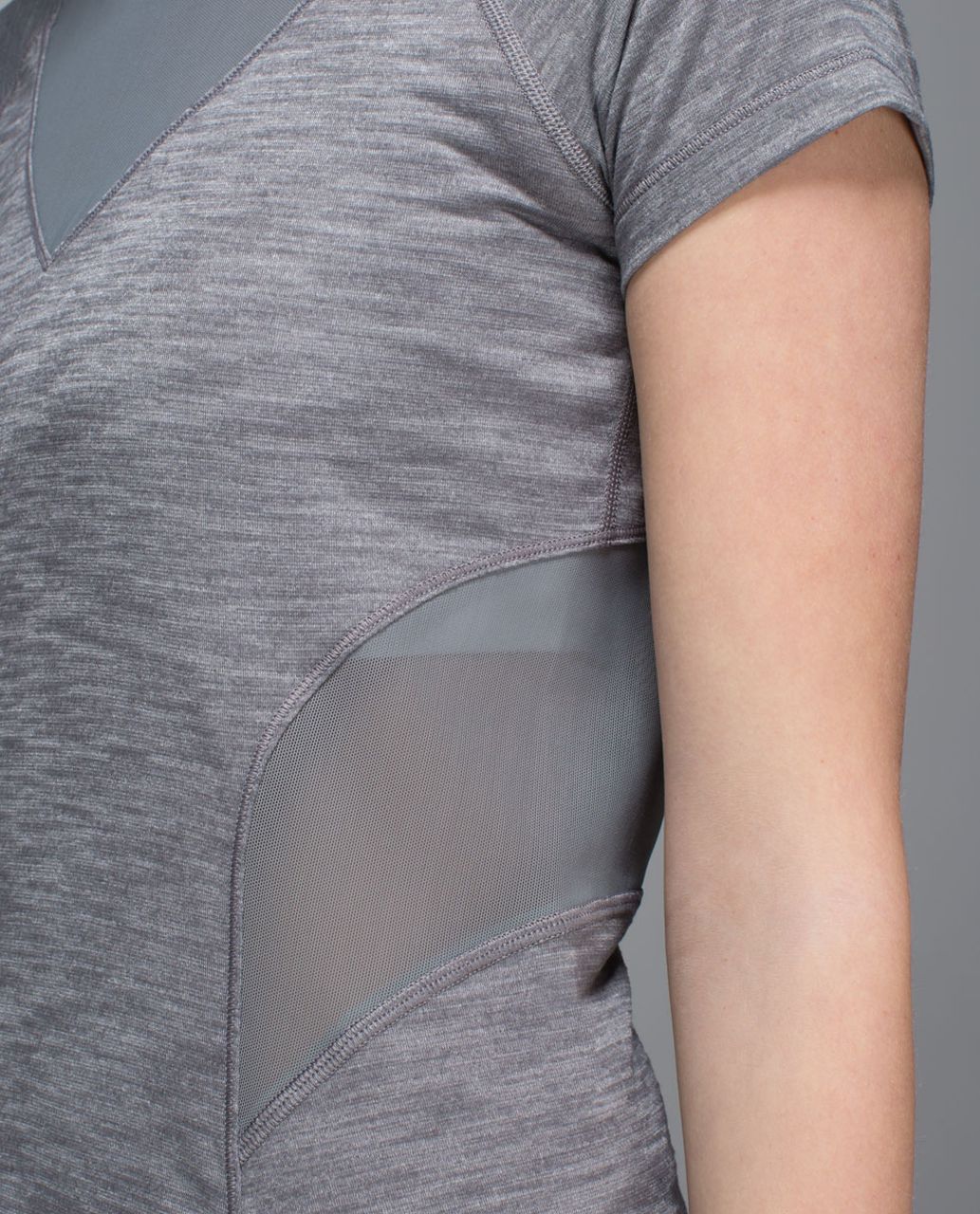 Lululemon Mesh With Me Short Sleeve - Heathered Slate / Slate