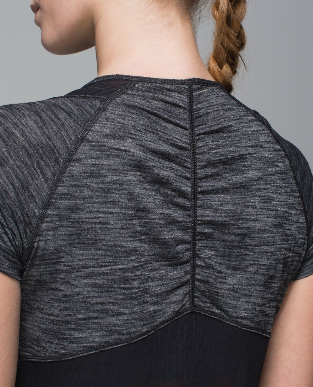 Lululemon Mesh With Me Short Sleeve - Heathered Black /  Black