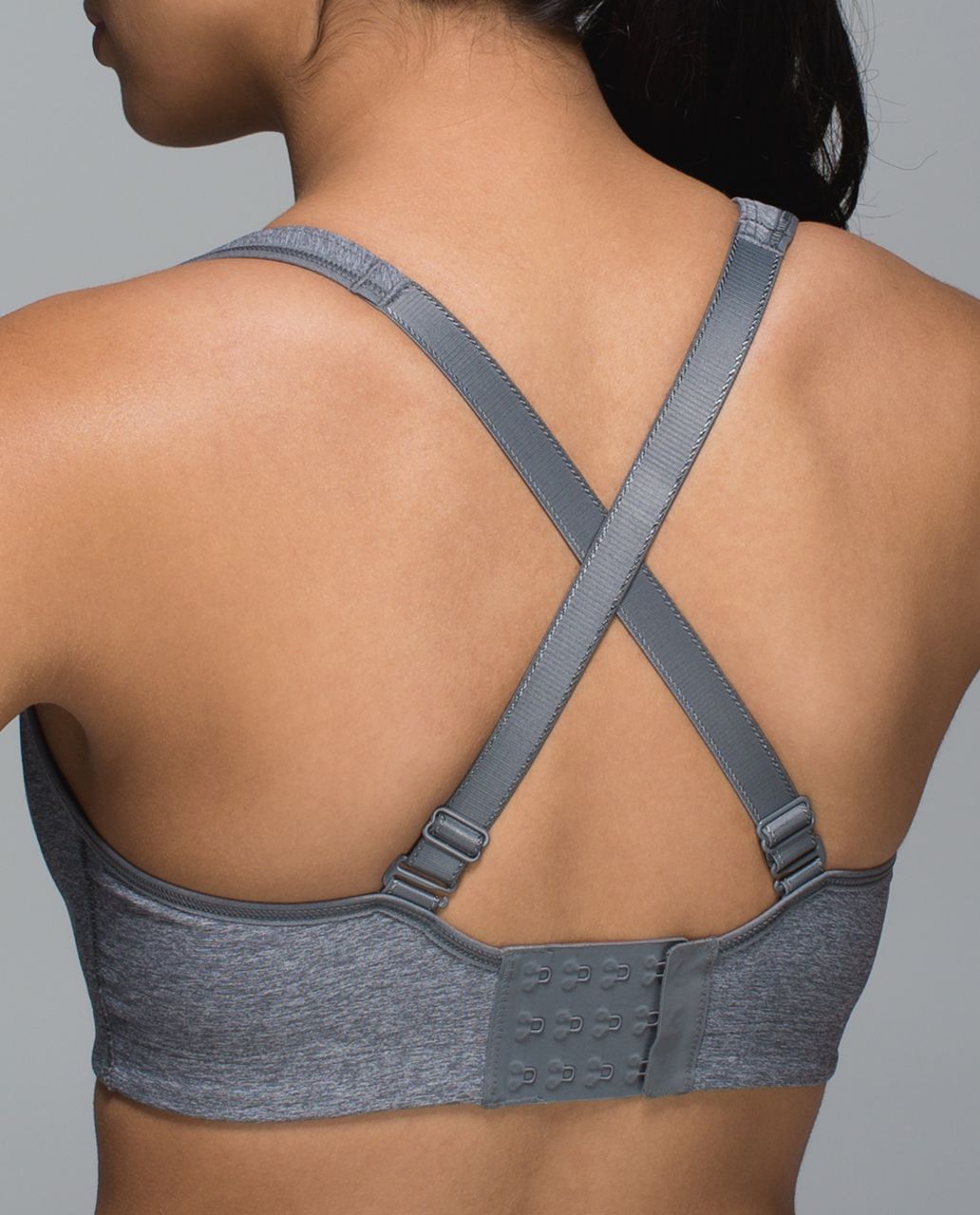 LULULEMON SPORTS BRA 34D GRAY TA TA TAMER II SLATE GREY HIGH IMPACT TATA 34  D