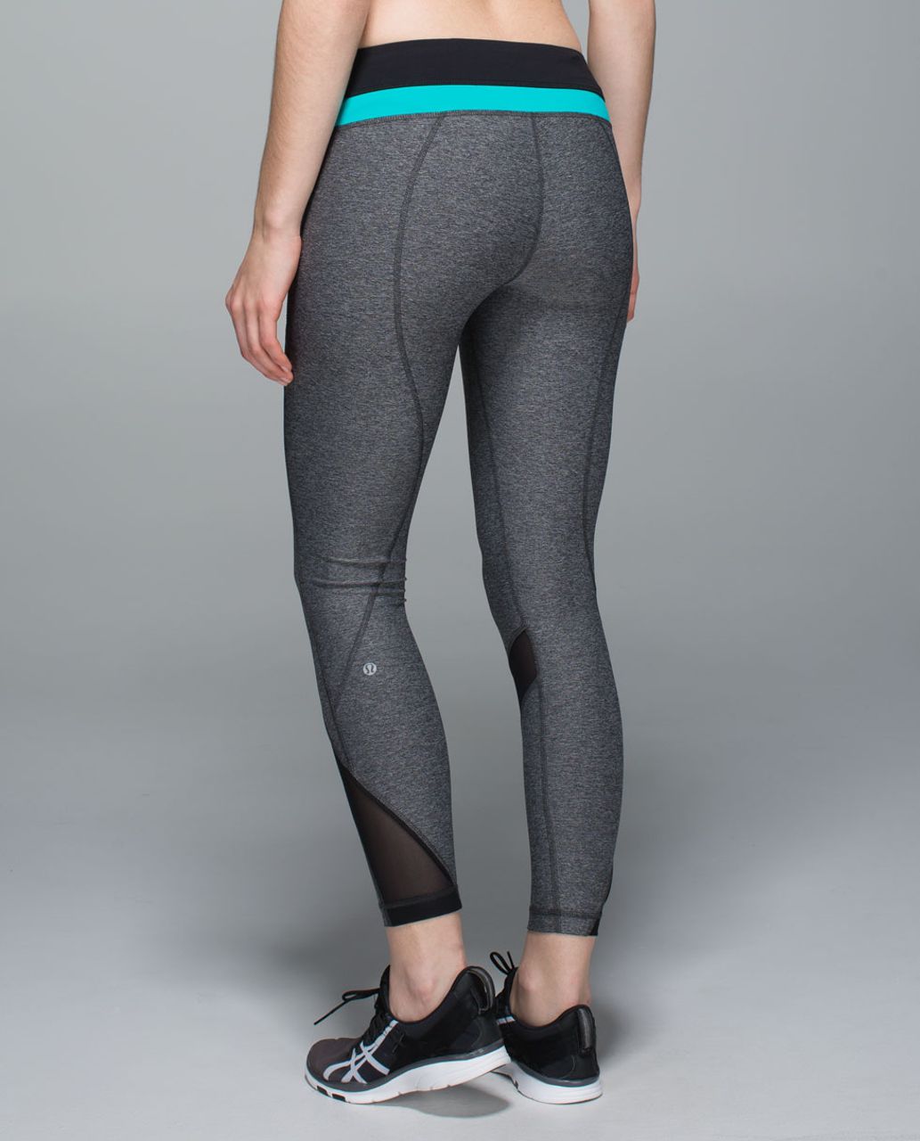 Lululemon Inspire Tight II (Mesh) - Heathered Black / Black / Blue Tropics