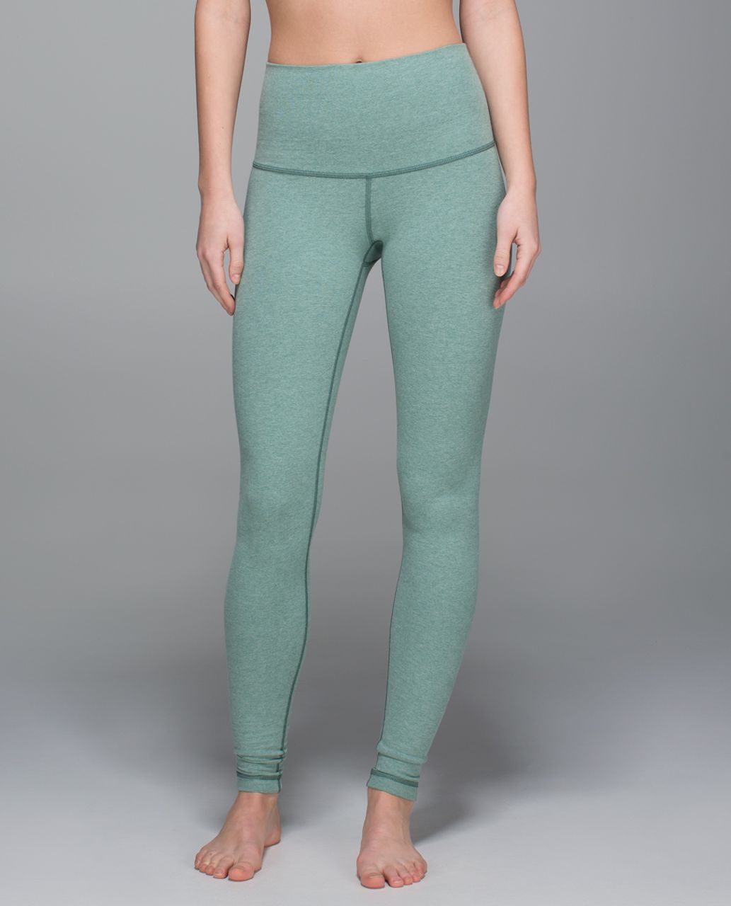 Lululemon Wunder Under Pant *Cotton (Roll Down) - Heathered Earl Grey / Earl Grey