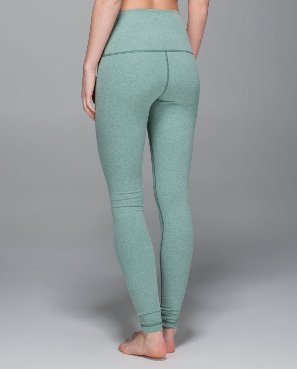 Lululemon Wunder Under Pant *Cotton (Roll Down) - Heathered Earl