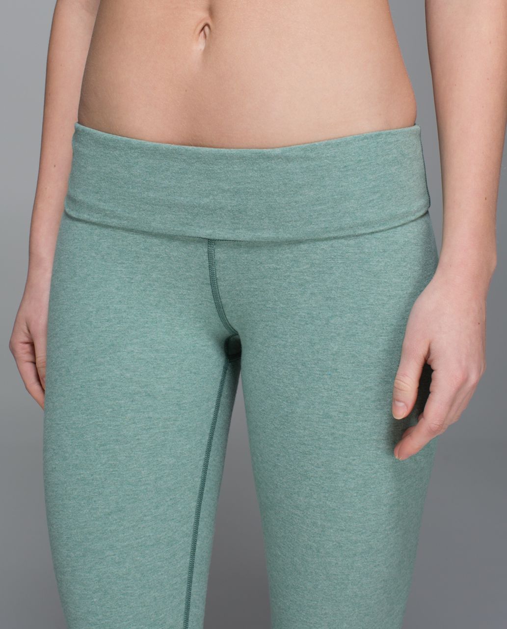 Lululemon Wunder Under Pant *Cotton (Roll Down) - Heathered Earl Grey / Earl Grey