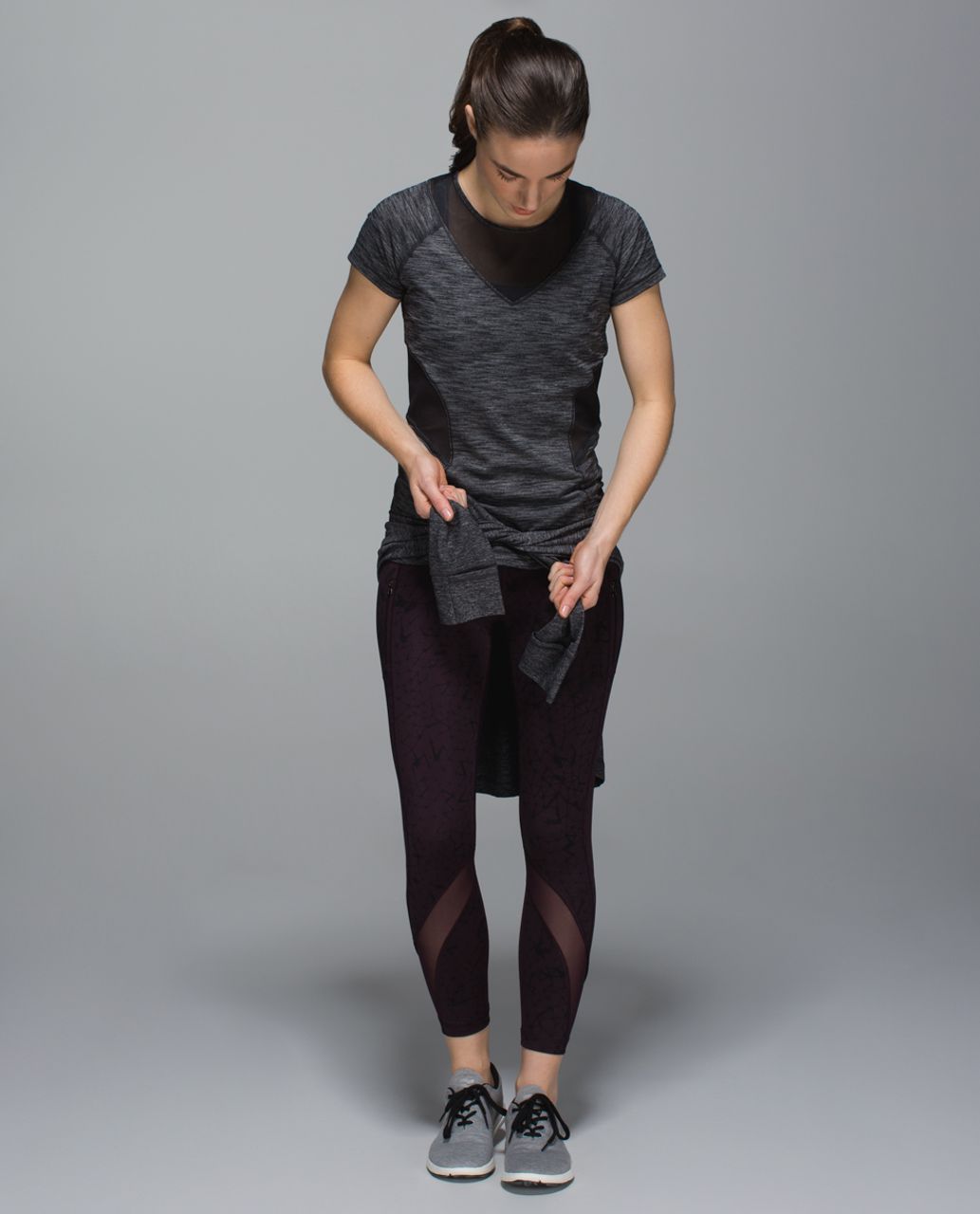 Lululemon Inspire Tight II *Full-On Luxtreme (Mesh) - Star Crushed Black Cherry Black / Black / Black Cherry