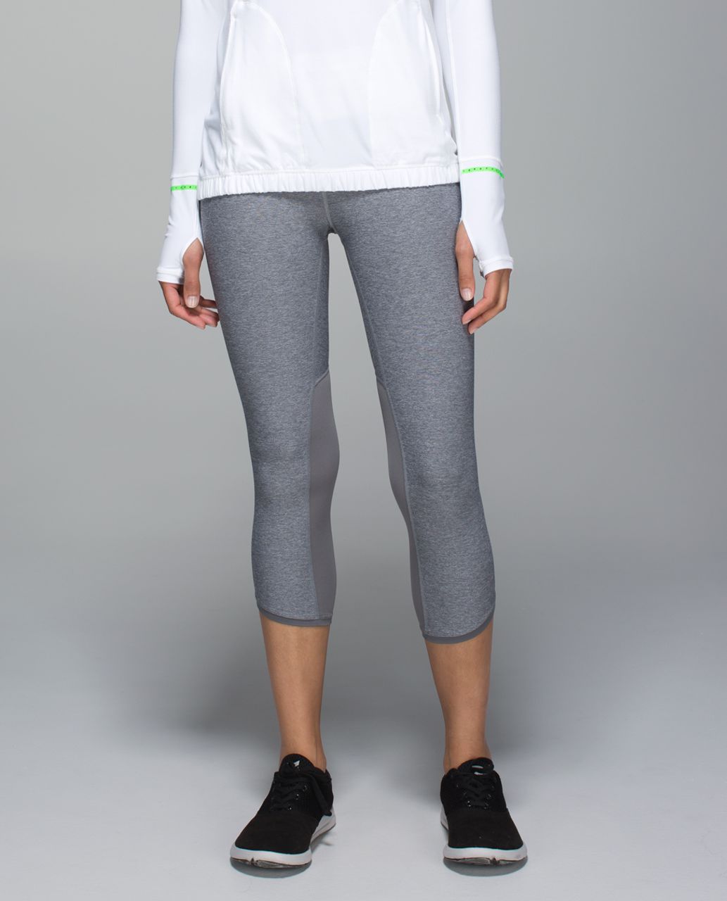 Lululemon Pace Pusher Crop - Heathered Slate / Nimbus Puff White Silver Spoon / Slate