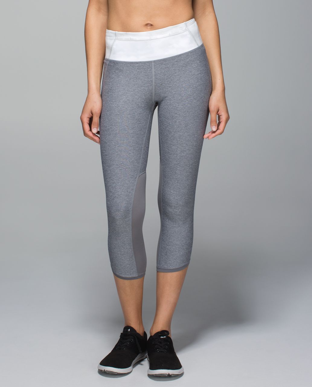 Lululemon Pace Pusher Crop - Heathered Slate / Nimbus Puff White Silver Spoon / Slate