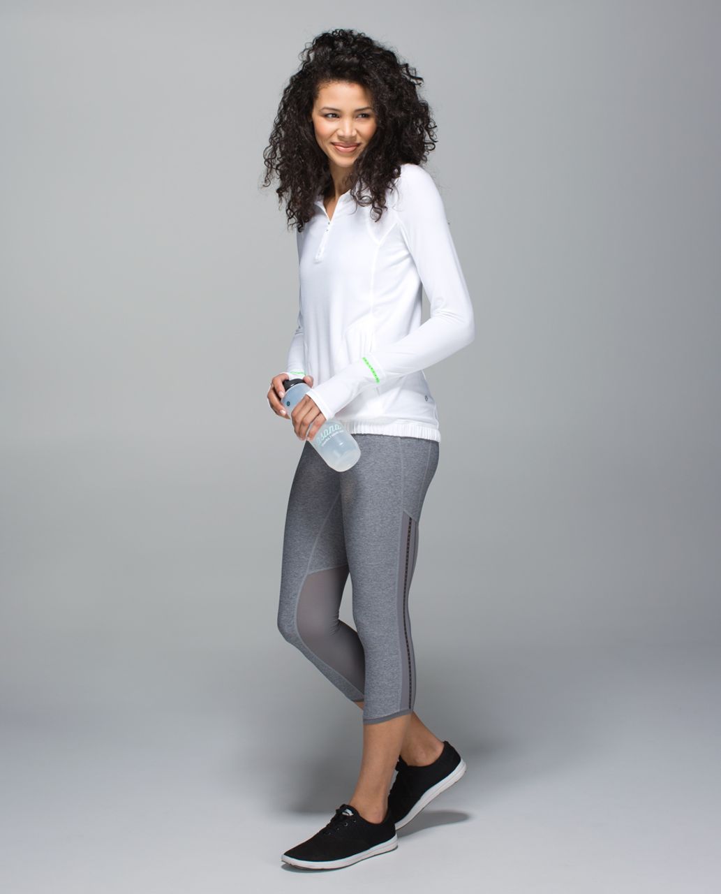 Lululemon Pace Pusher Crop - Heathered Slate / Nimbus Puff White Silver Spoon / Slate