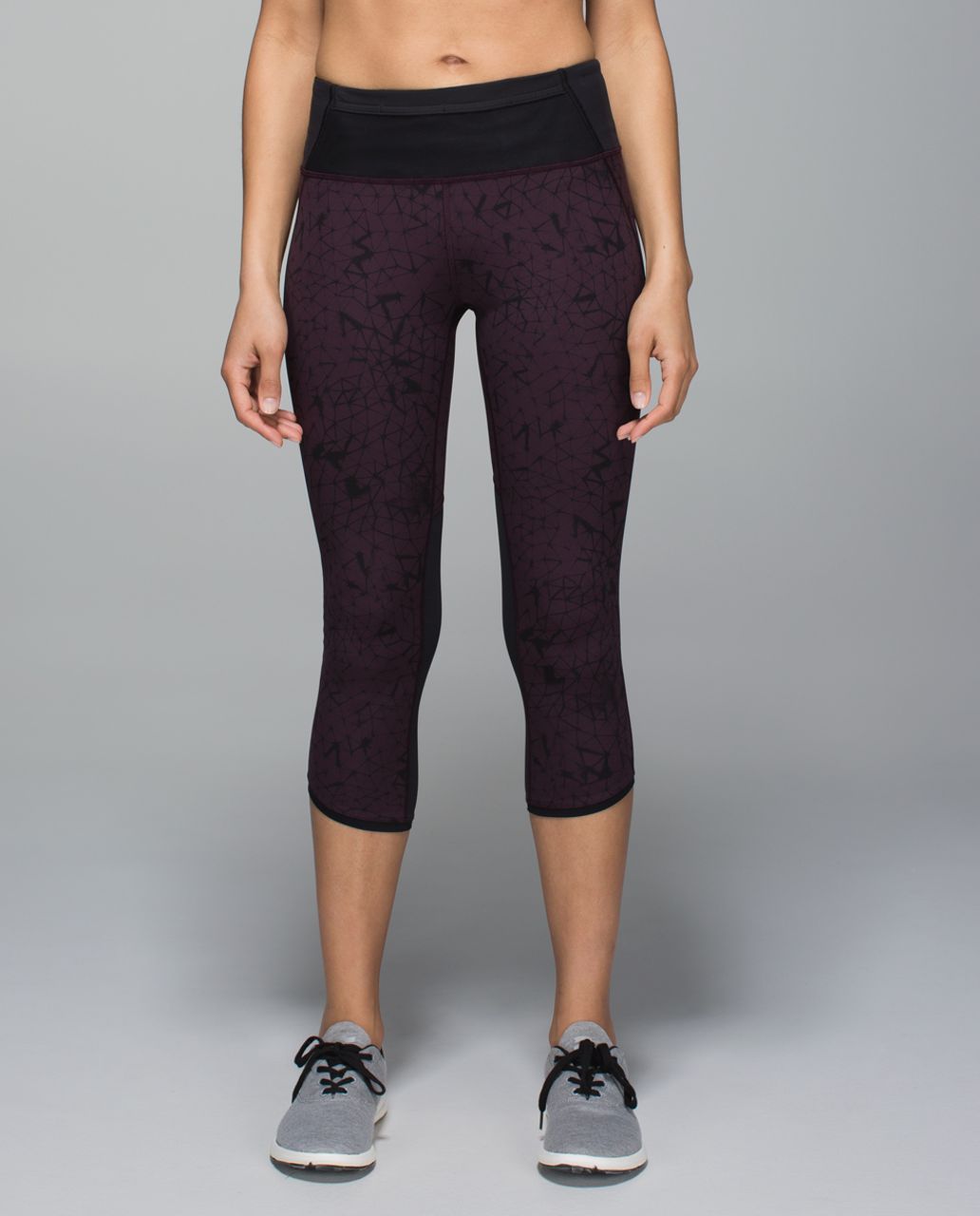 Lululemon Pace Pusher High Rise Crop Leggings Black Animal Print