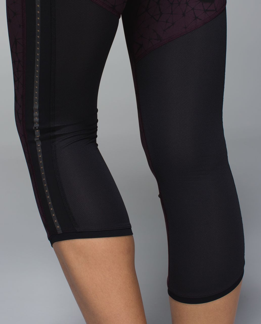 Lululemon Pace Pusher Crop *Full-On Luxtreme - Star Crushed Black Cherry  Black / Black - lulu fanatics