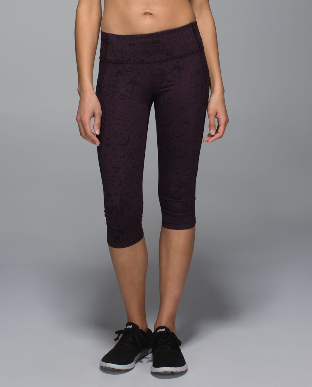 Lululemon Run:  Top Speed Crop *Full-On Luxtreme - Star Crushed Black Cherry Black