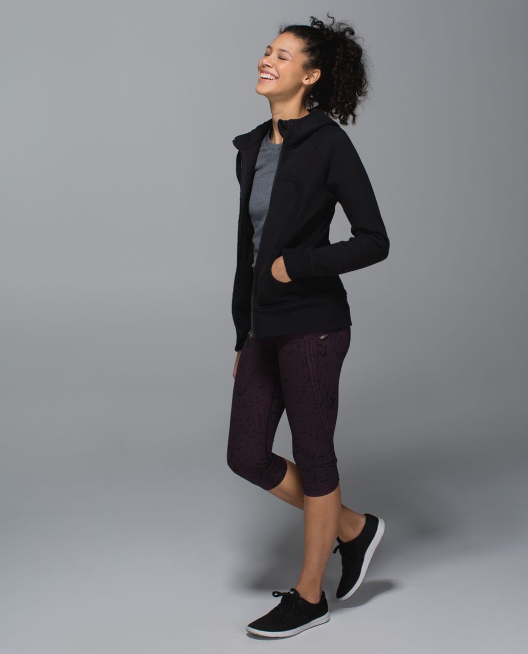 Lululemon Run:  Top Speed Crop *Full-On Luxtreme - Star Crushed Black Cherry Black