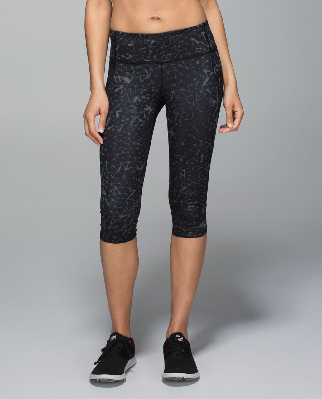 Lululemon Run:  Top Speed Crop *Full-On Luxtreme - Star Crushed Coal Black