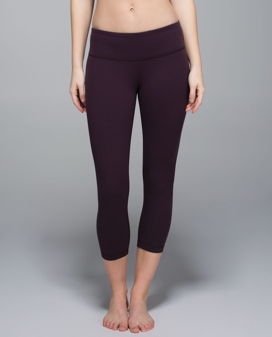 Lululemon Wunder Under Crop II *Full-On Luon - Black Cherry