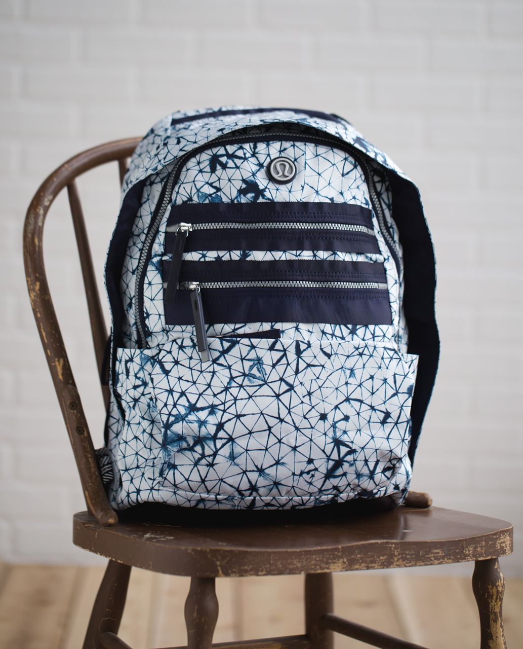 Lululemon Pack To Reality Backpack - Star Crushed White Deep Navy / Naval Blue