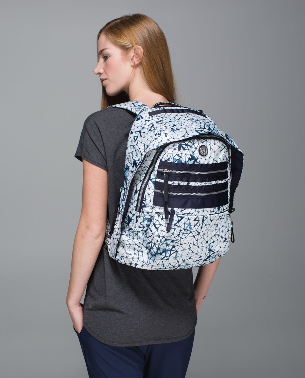 Lululemon Pack To Reality Backpack - Star Crushed White Deep Navy / Naval Blue