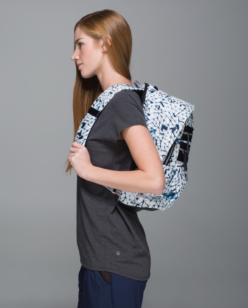 Lululemon Pack To Reality Backpack - Star Crushed White Deep Navy / Naval Blue