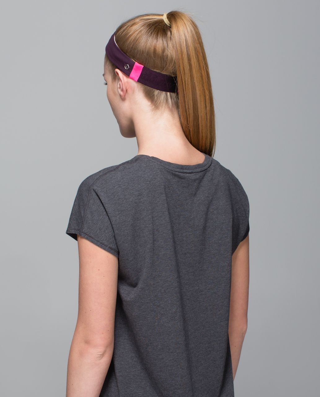 Lululemon Fringe Fighter Headband - Black Cherry / Heathered Strawberry Milkshake