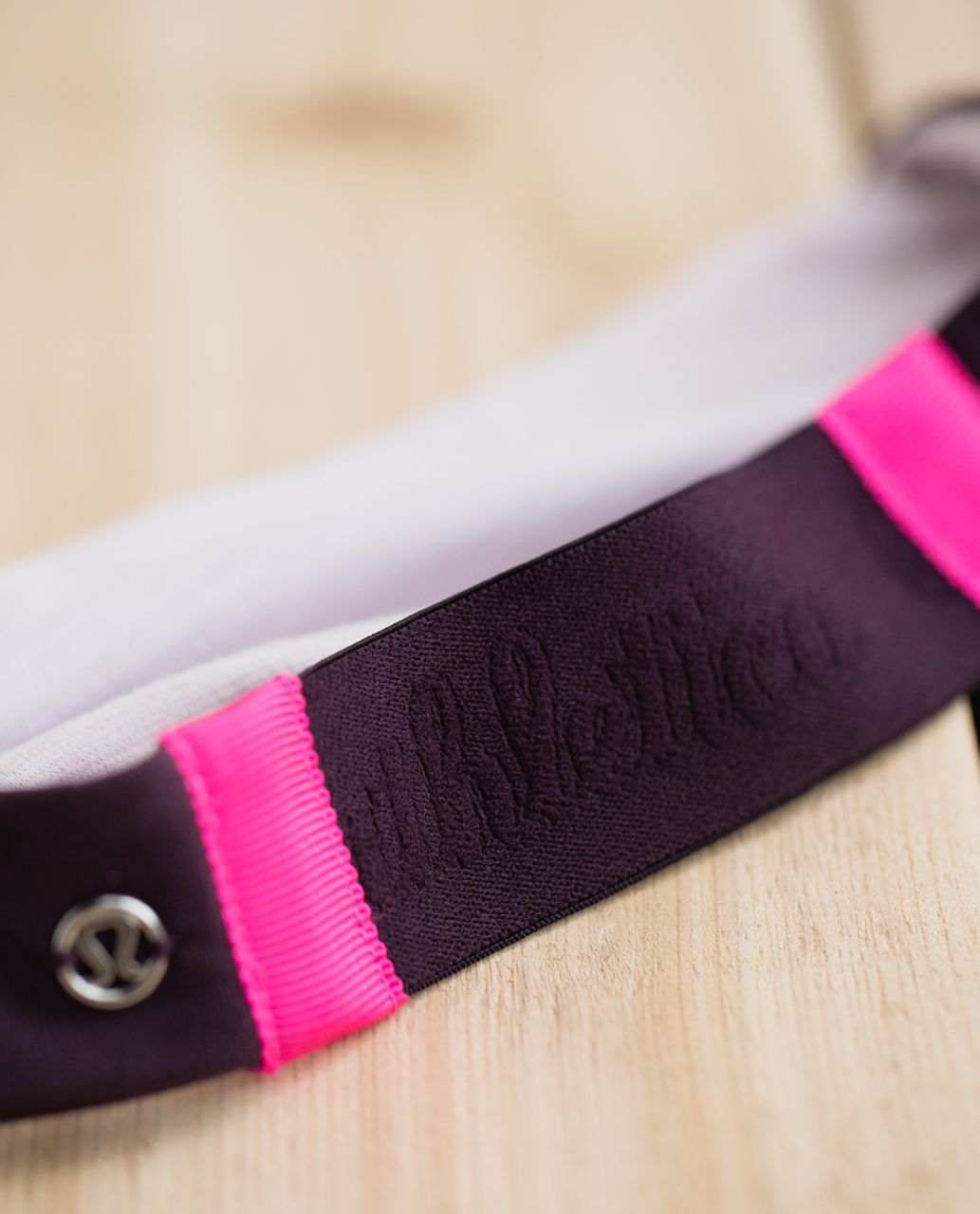 Lululemon Fringe Fighter Headband - Black Cherry / Heathered Strawberry Milkshake