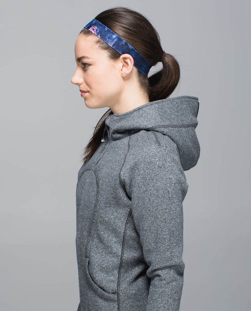 Lululemon Skinny Fly Away Tamer Headband - Moody Mirage Bark Berry Deep Navy