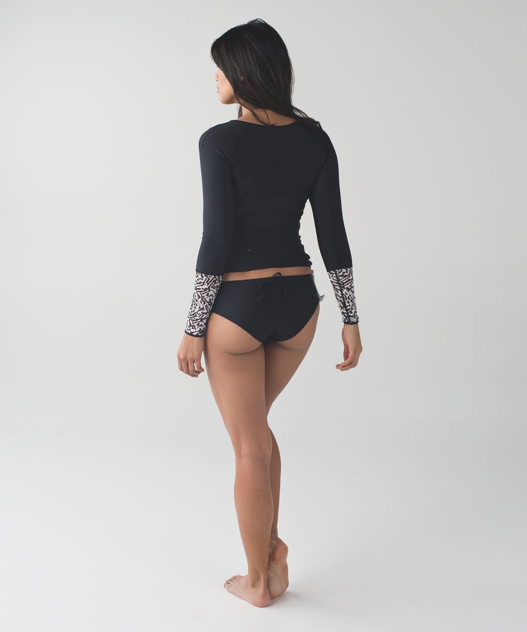 Lululemon Water:  Surf To Sand Rashie - Black / Brushed Animal White Black