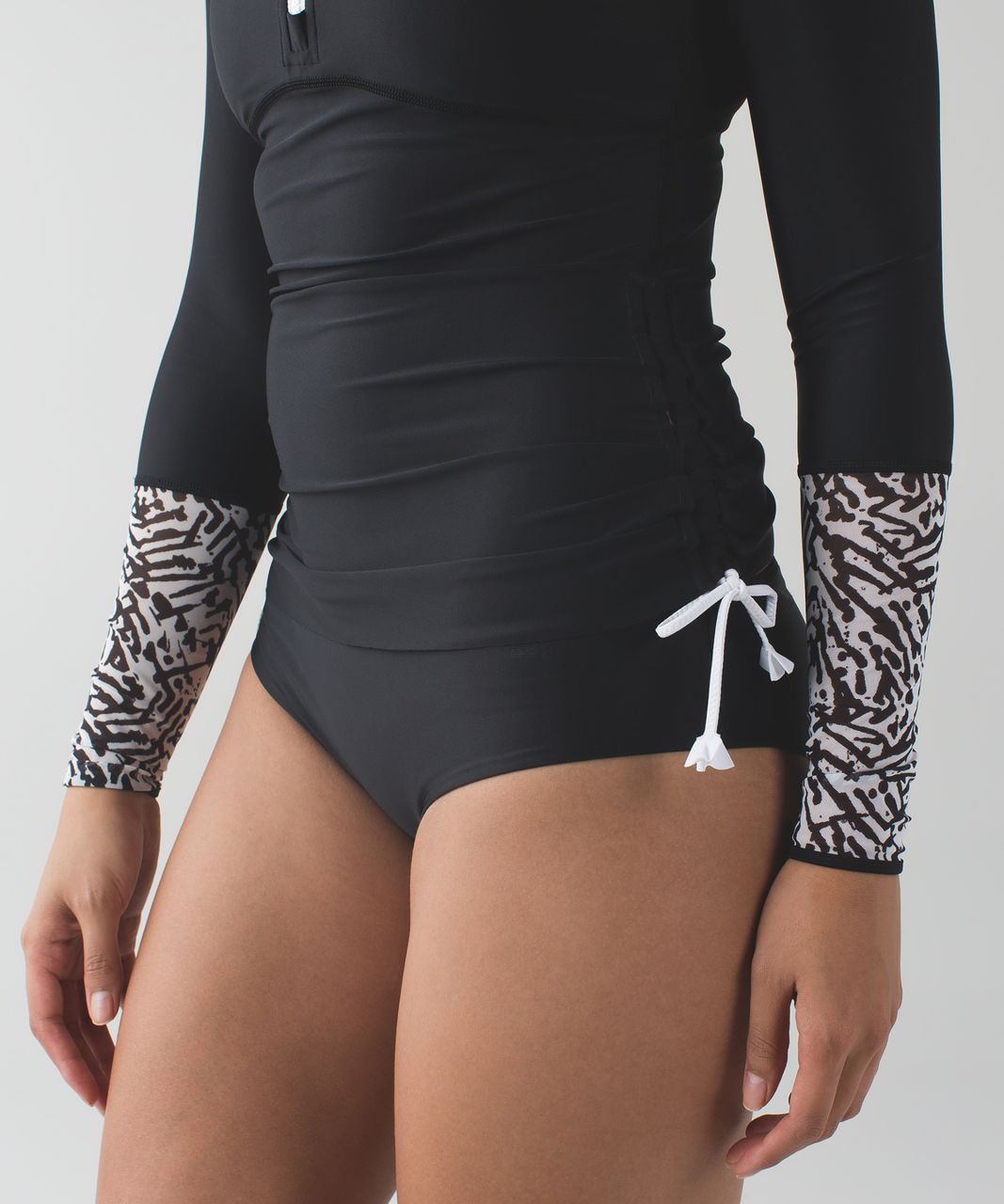 Lululemon Water:  Surf To Sand Rashie - Black / Brushed Animal White Black