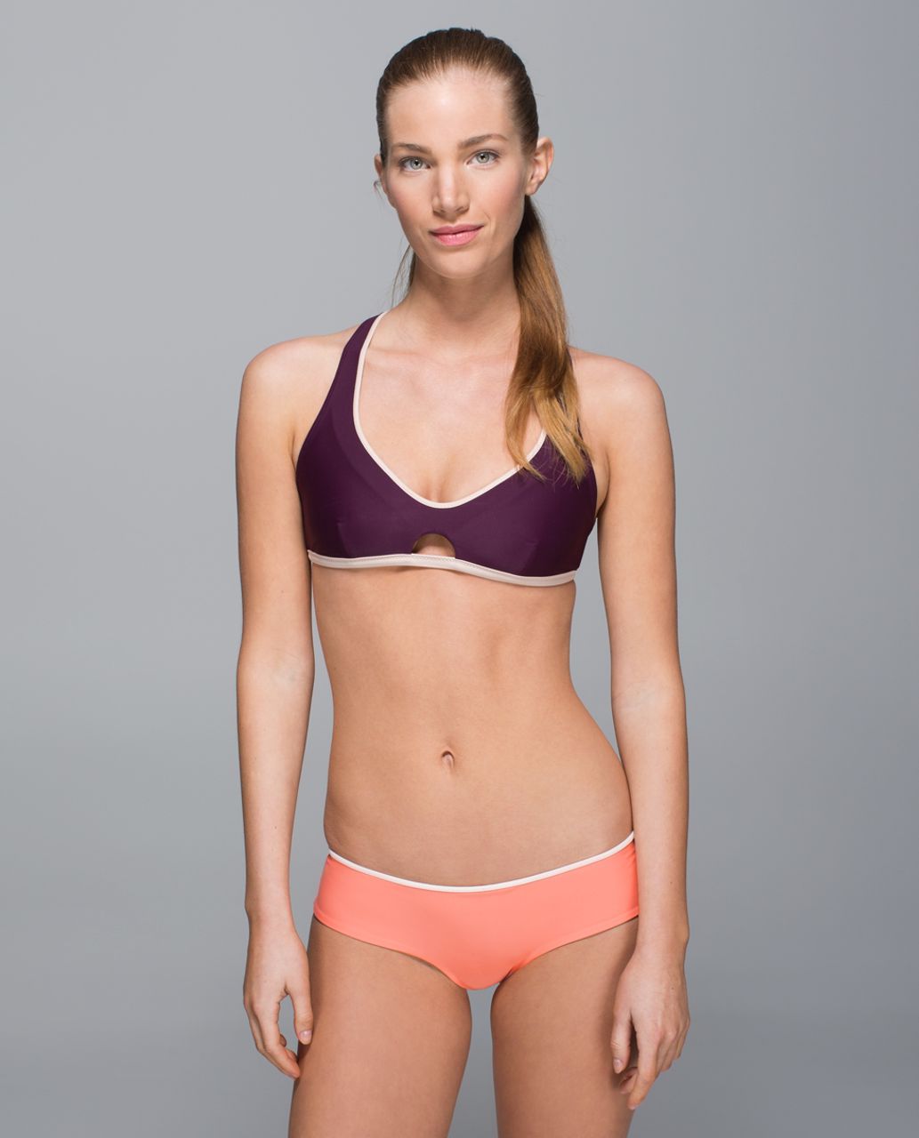 Lululemon Water:  Surf To Sand Sport Top - Naval Blue / Lemon Lime / Naked