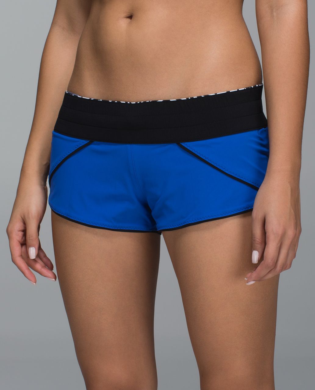 Lululemon Water:  Surf Short - Brushed Animal White Black / Black / Harbor Blue