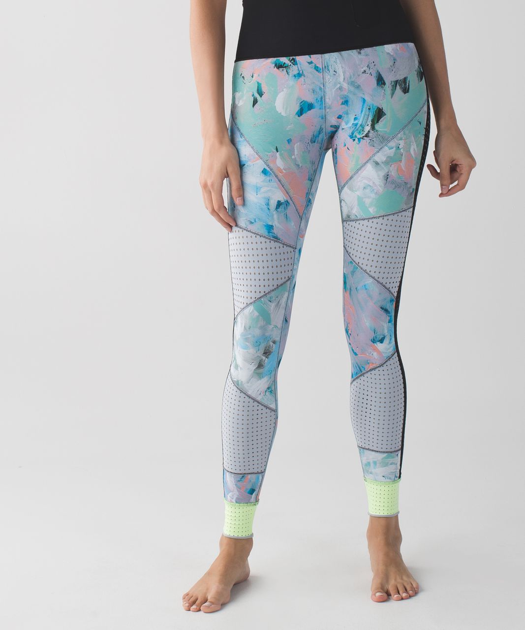 Lululemon Water:  Paddle Tight - Black / Blushed Illusion Multi / Clear Mint