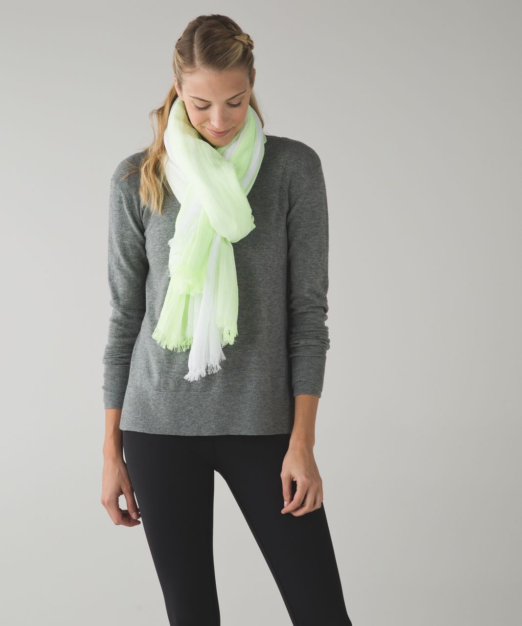 Lululemon Warrior Scarf - White / Clear Mint