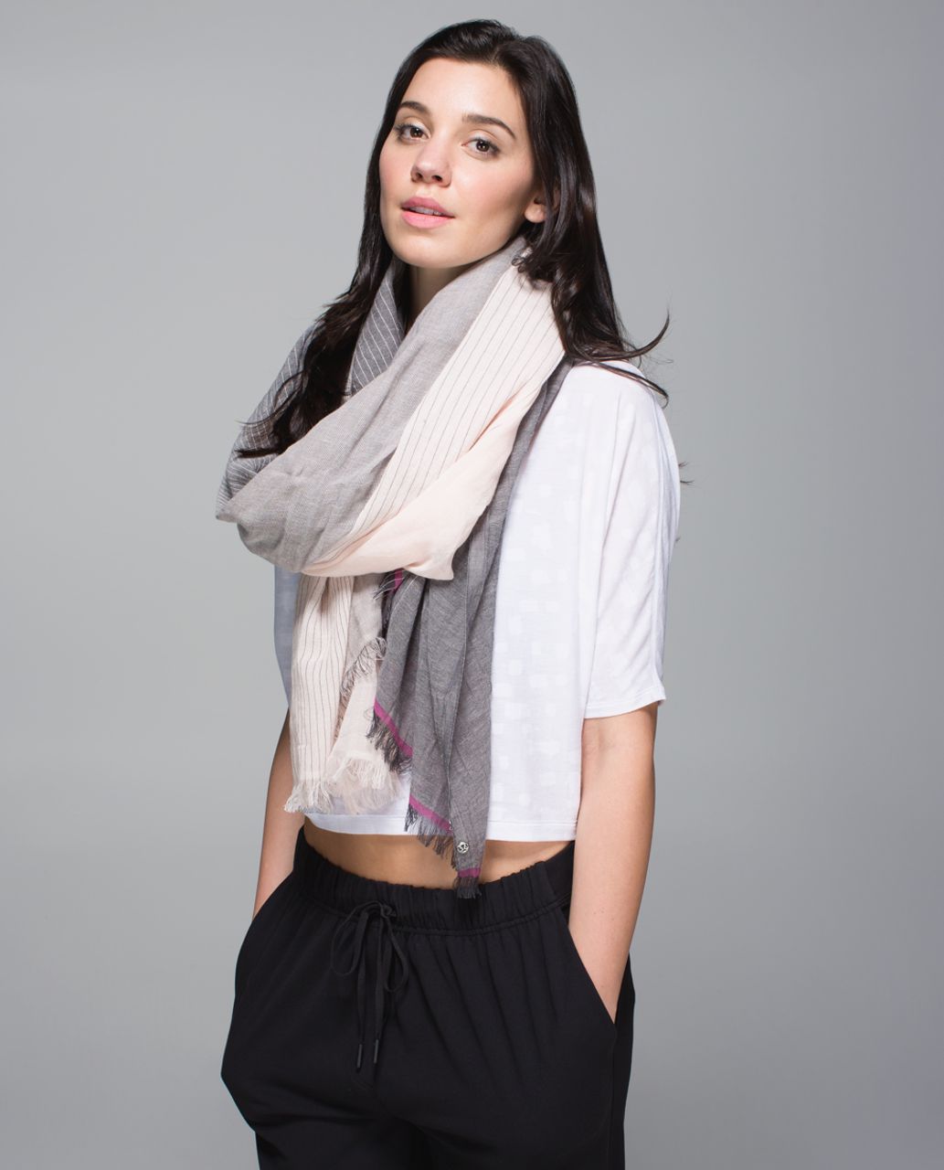 Lululemon Warrior Scarf - Deep Coal / Butter Pink / Raspberry Glo Light