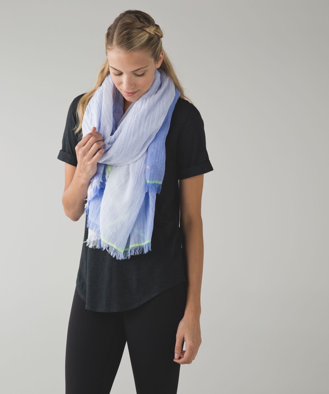 Lululemon Warrior Scarf - White / Lullaby / Lime Light