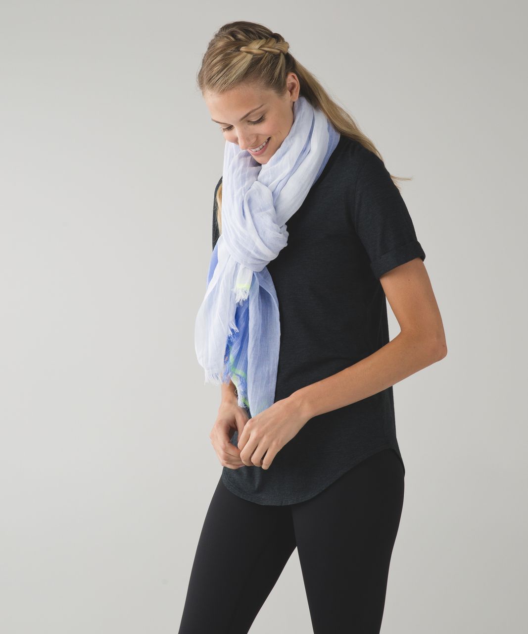 Lululemon Warrior Scarf - White / Lullaby / Lime Light