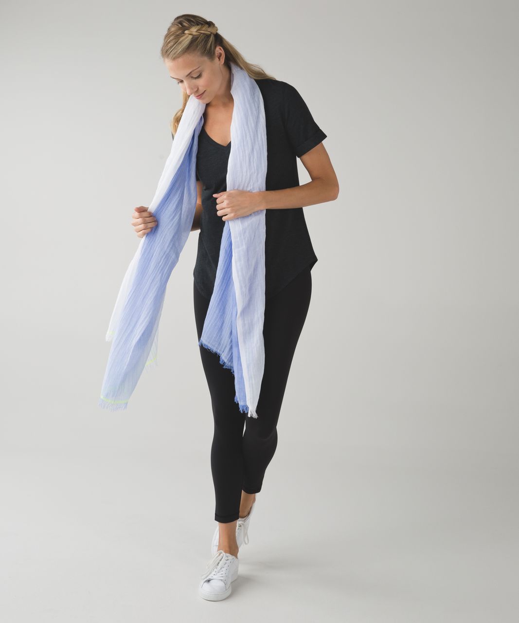 Lululemon Warrior Scarf - White / Lullaby / Lime Light