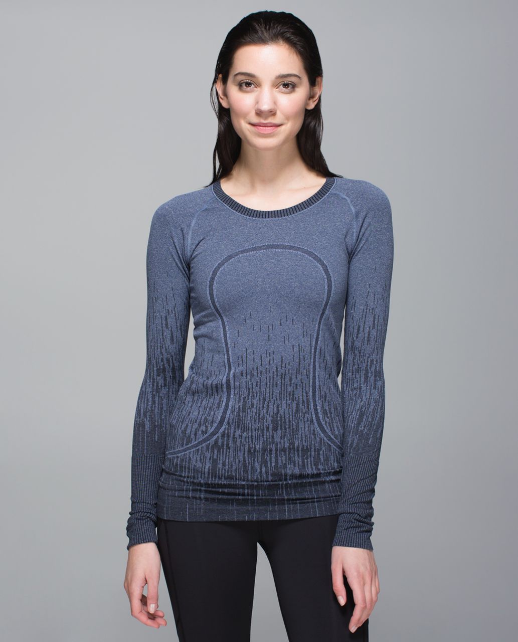 Lululemon Run:  Swiftly Tech Long Sleeve Crew - Heathered Deep Navy