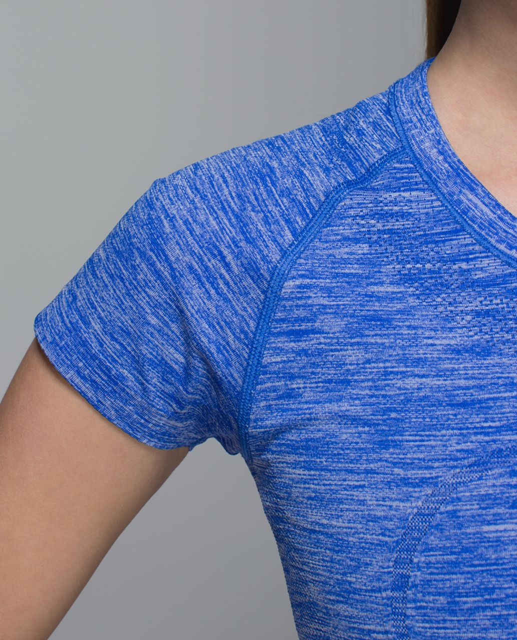 Lululemon Run:  Swiftly Tech Short Sleeve Crew - Space Dye Heathered Harbour Blue