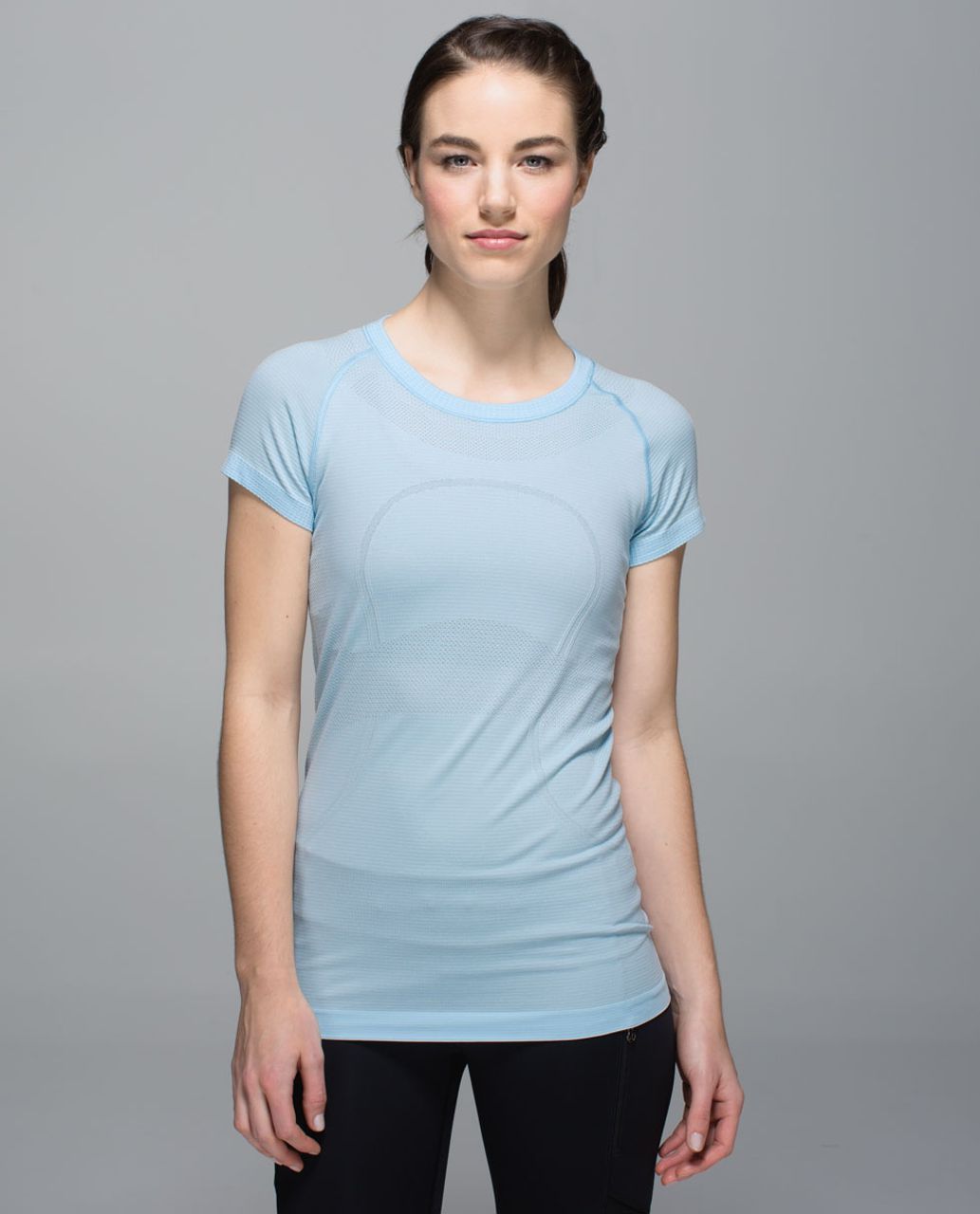 Lululemon Run:  Swiftly Tech Short Sleeve Crew - Heathered Caspian Blue