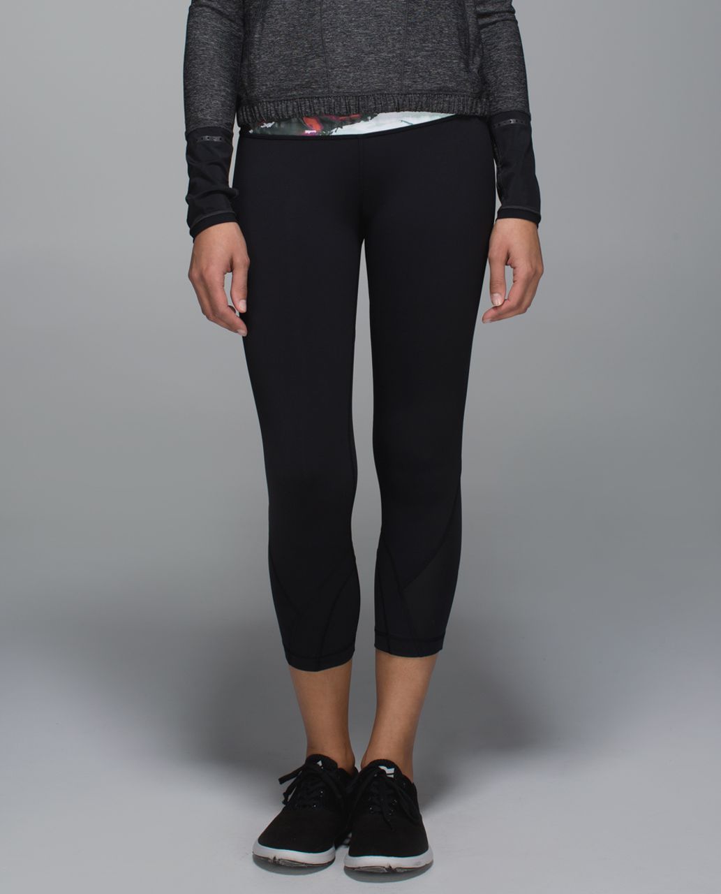 Lululemon Run:  Inspire Crop II *Full-On Luxtreme (Mesh) - Black / Mini Blushed Illusion White Multi / Clear Mint