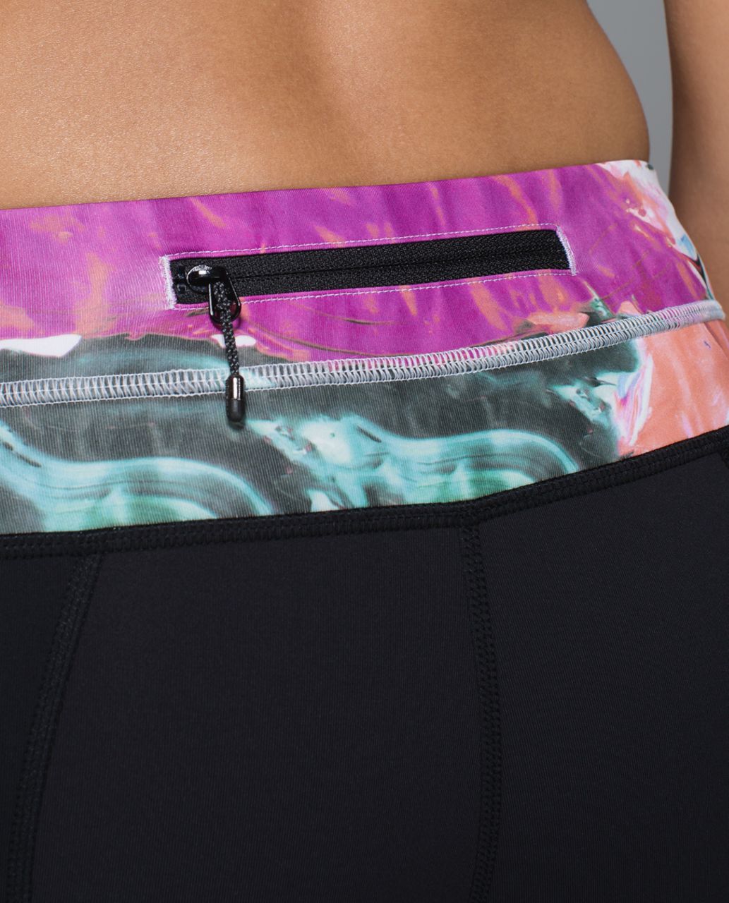 Lululemon Run:  Inspire Crop II *Full-On Luxtreme (Mesh) - Black / Mini Blushed Illusion White Multi / Clear Mint