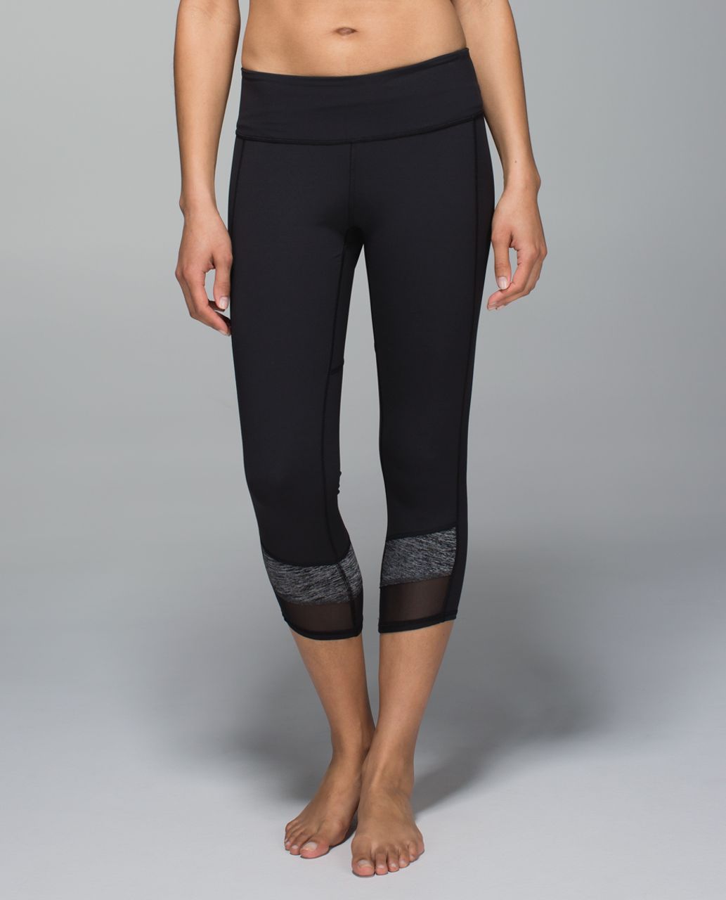 Lululemon Mesh With Me Crop - Black - lulu fanatics