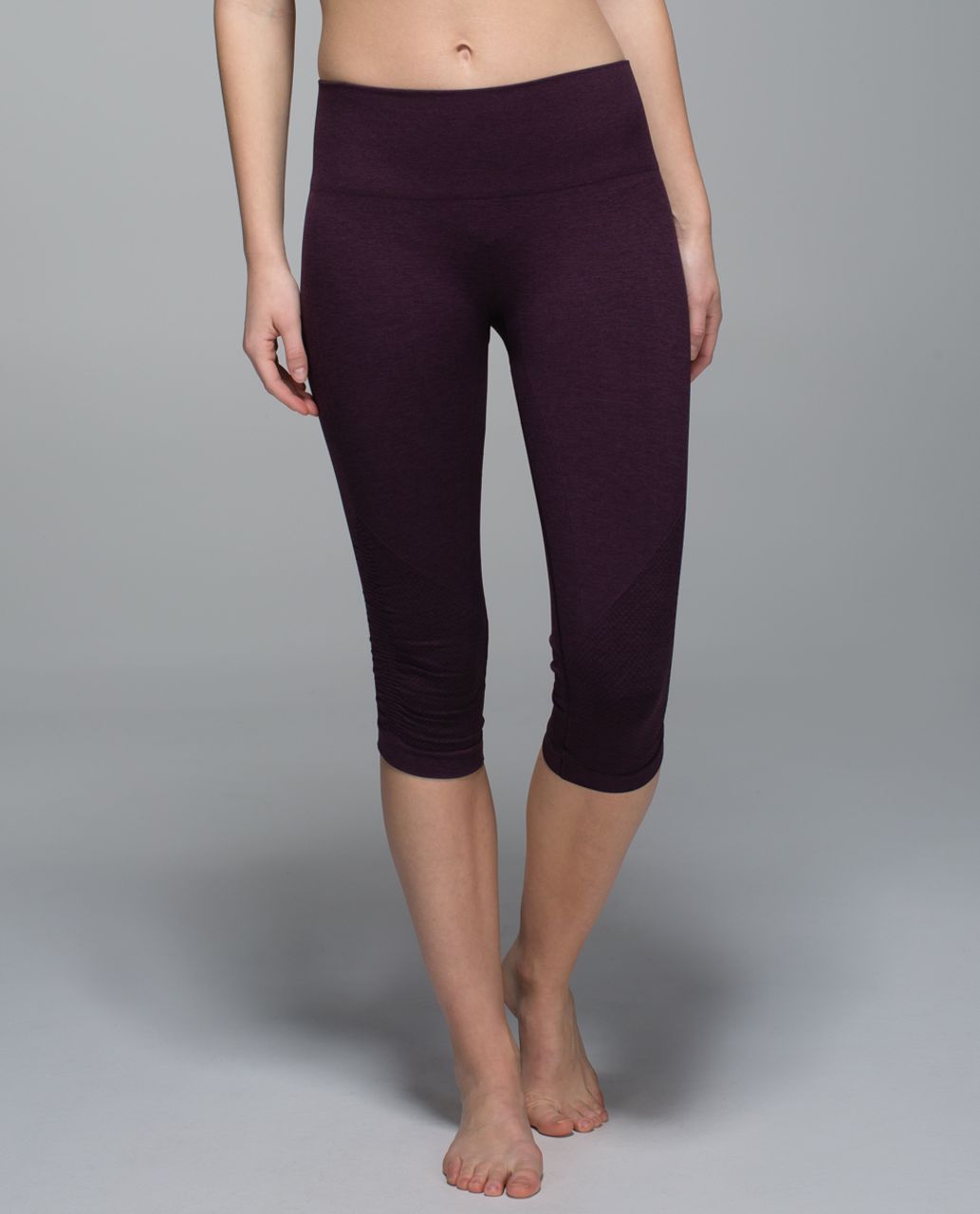 Lululemon In The Flow Crop II - Heathered Black Cherry