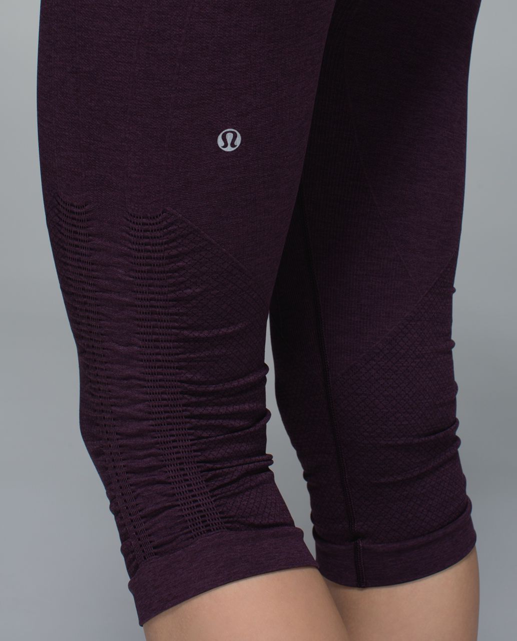 Lululemon In The Flow Crop II - Heathered Black Cherry