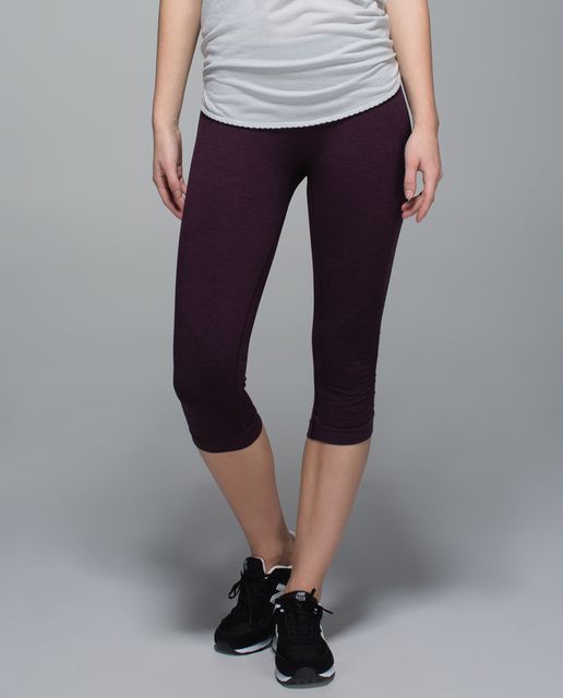 Lululemon In The Flow Crop II - Heathered Bordeaux Drama - lulu