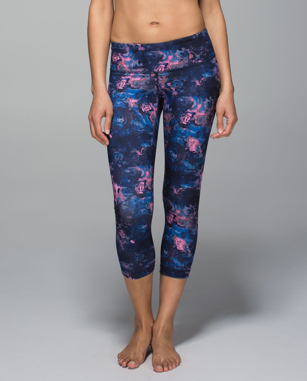 Lululemon Wunder Under Crop II *Full-On Luon - Moody Mirage Bark Berry Deep  Navy - lulu fanatics