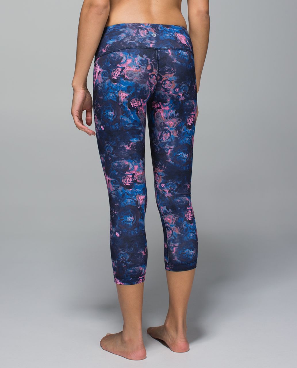 Lululemon Wunder Under Crop II *Full-On Luon - Moody Mirage Bark Berry Deep Navy